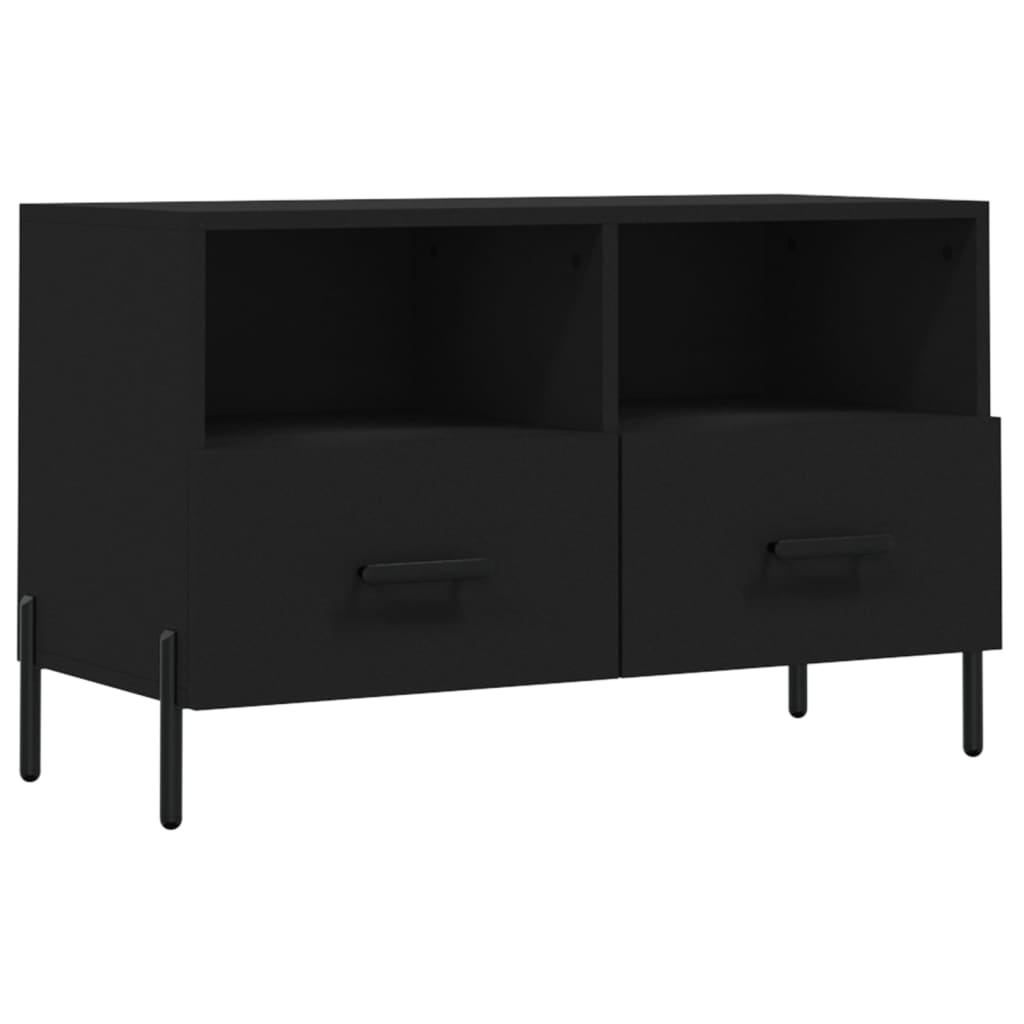 vidaXL TV Cabinet Black 80x36x50 cm Engineered Wood