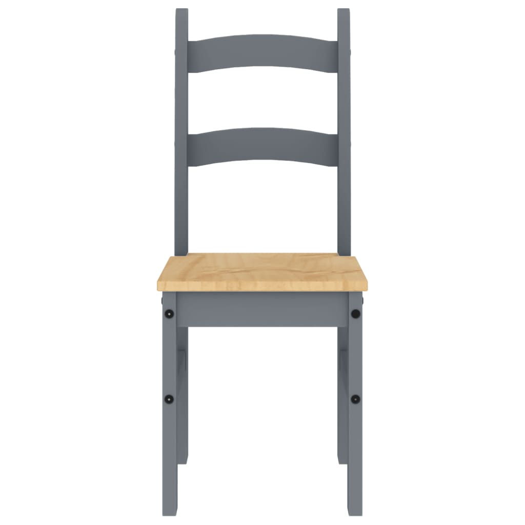 vidaXL Dining Chairs 2 pcs Grey 40x46x99 cm Solid Wood Pine