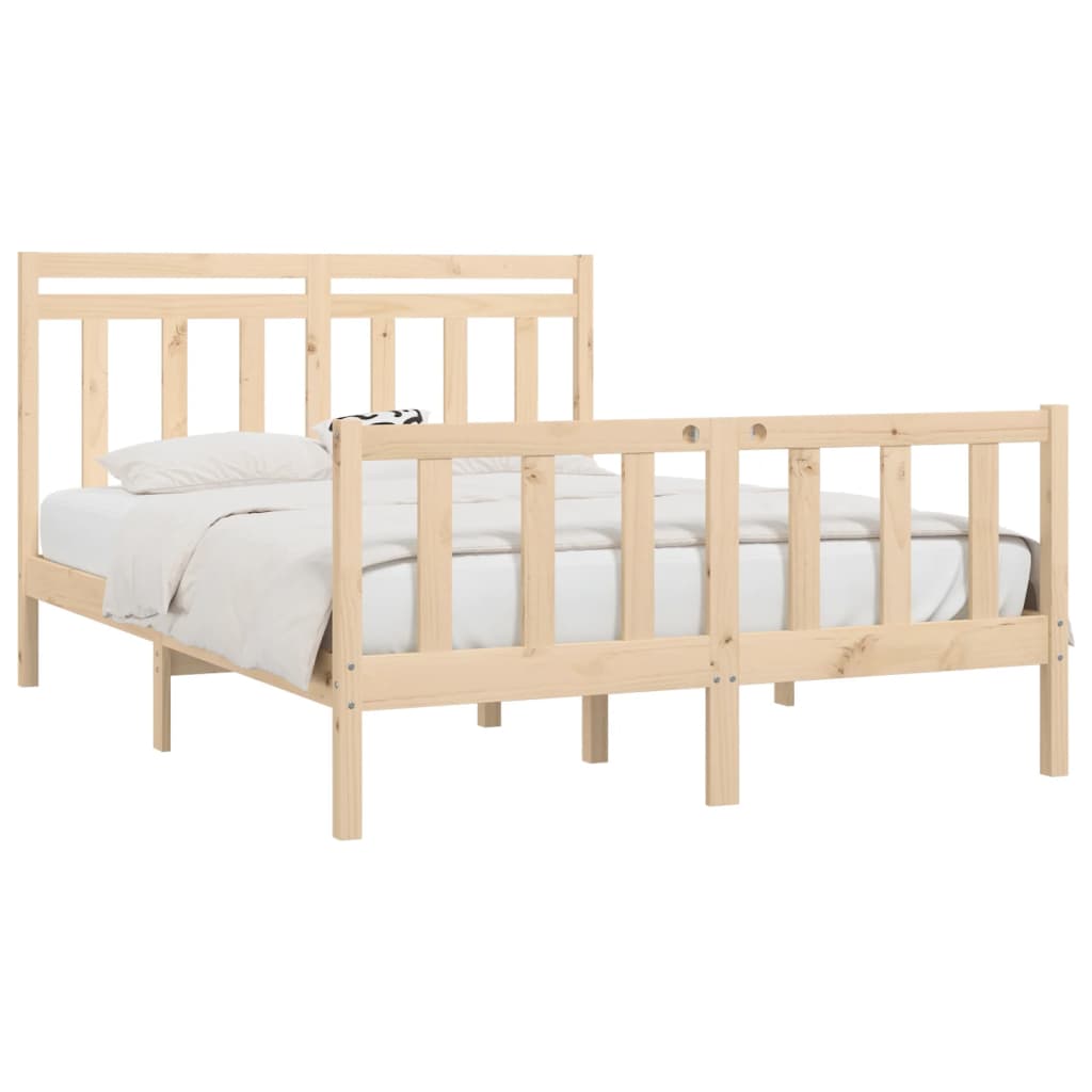 vidaXL Bed Frame without Mattress Solid Wood Pine 140x200 cm