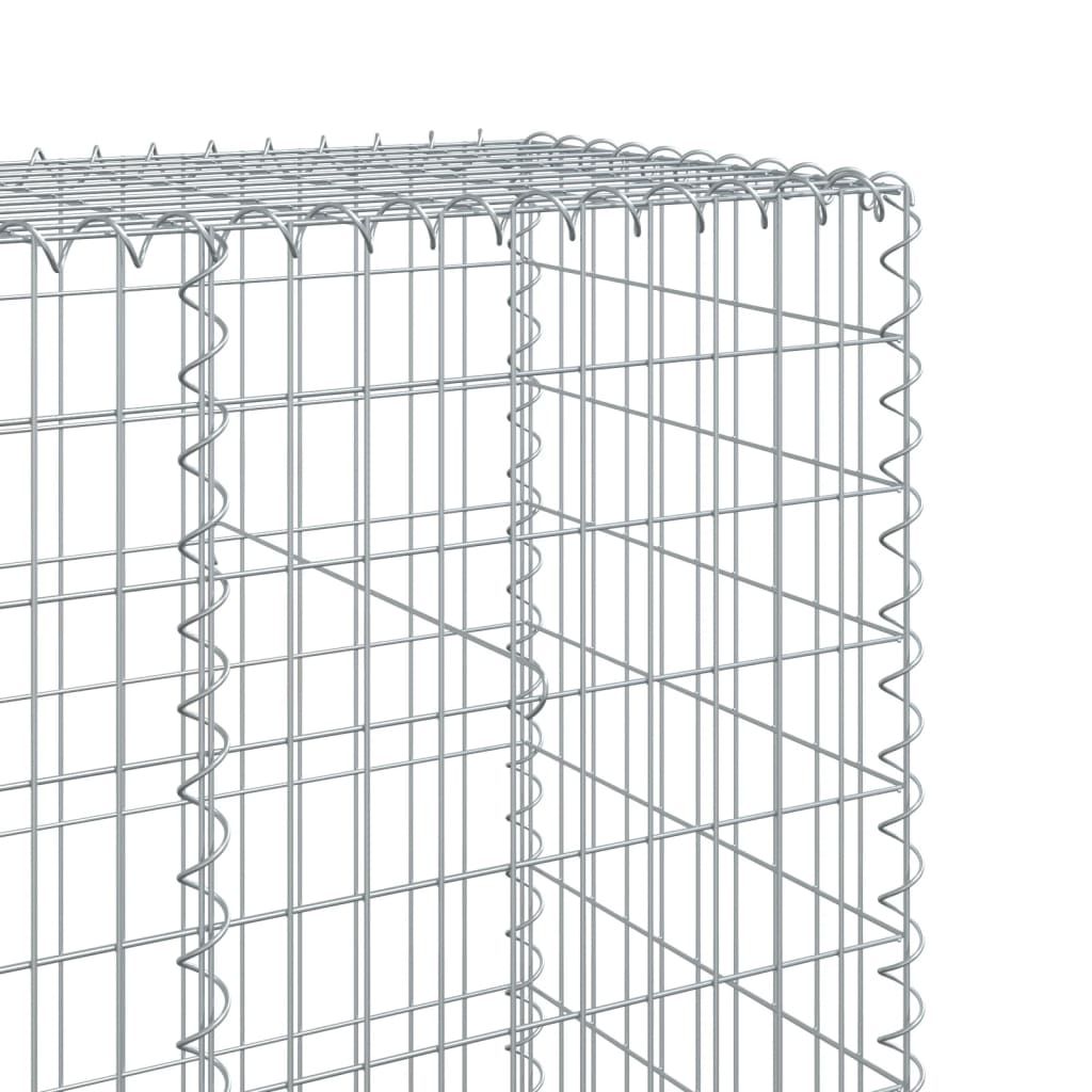 vidaXL Gabion Basket with Cover 500x50x200 cm Galvanised Iron