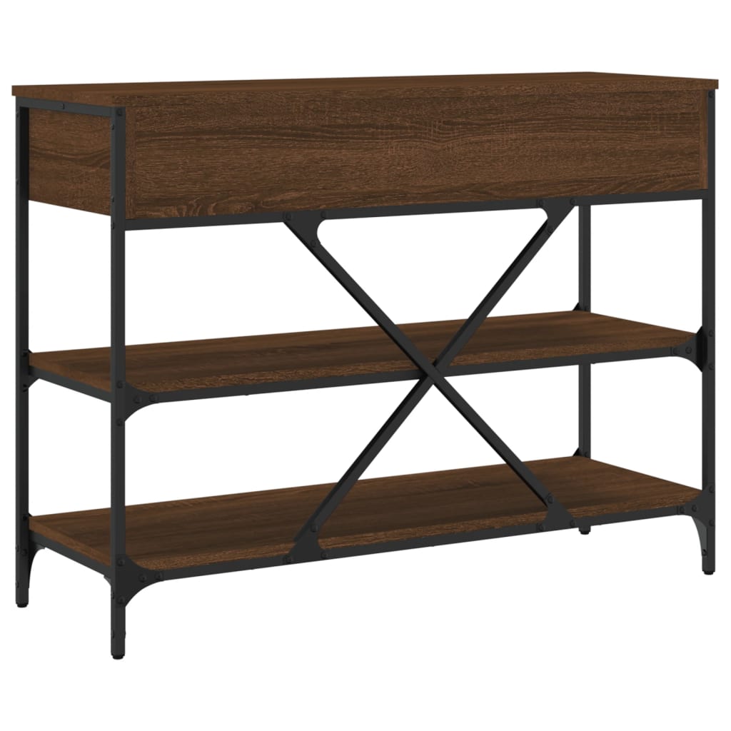 vidaXL Console Table with Drawers and Shelves Brown Oak Engineered Wood