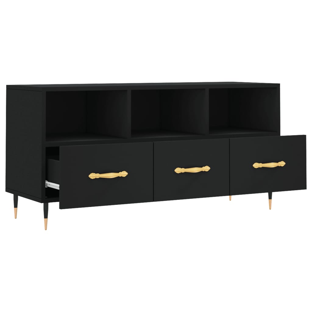 vidaXL TV Cabinet Black 102x36x50 cm Engineered Wood