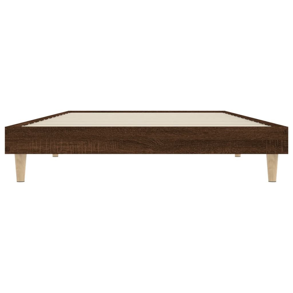 vidaXL Bed Frame without Mattress Brown Oak 90x200 cm Engineered Wood