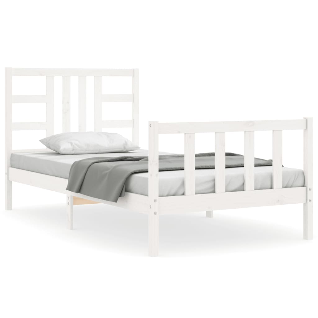 vidaXL Bed Frame without Mattress White 90x200 cm Solid Wood Pine