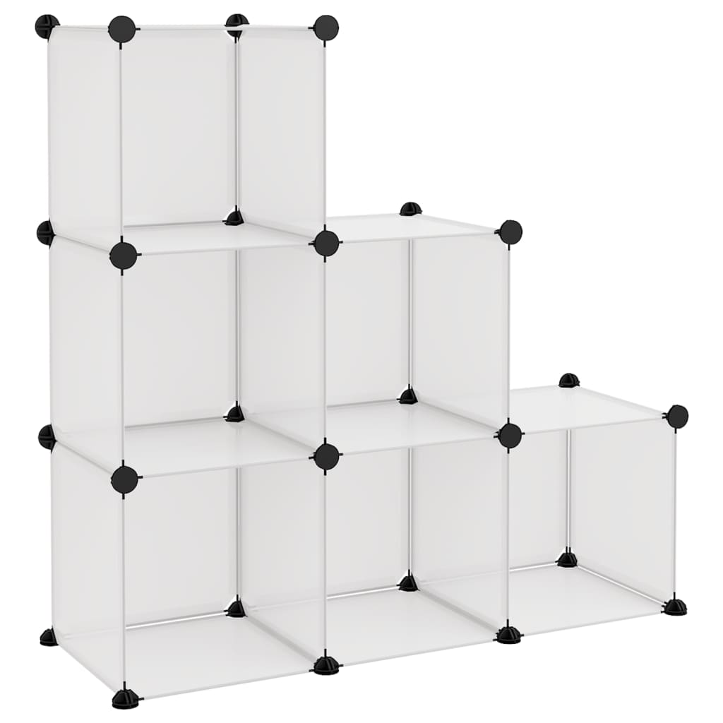 vidaXL Storage Cube Organiser with 6 Cubes Transparent PP