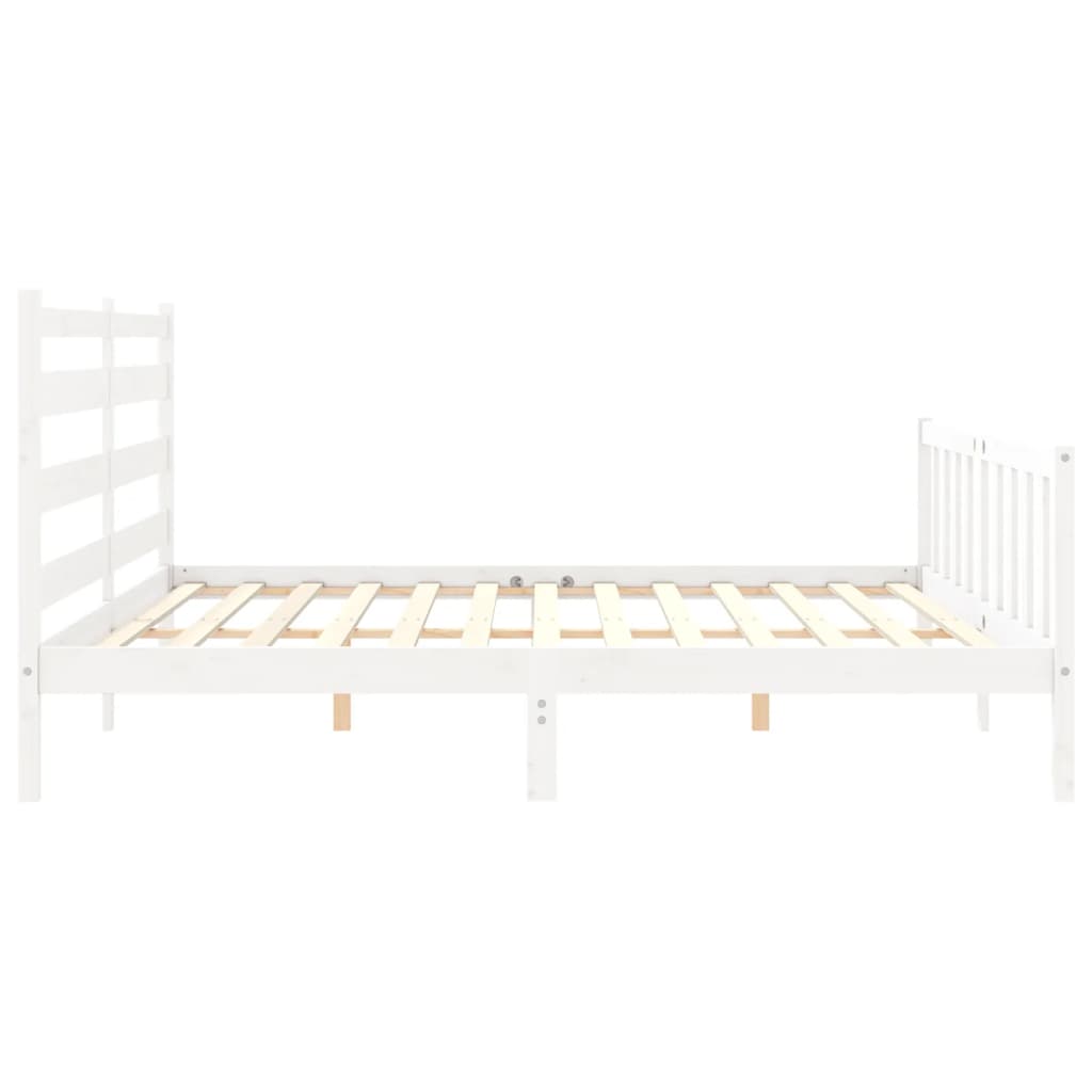 vidaXL Bed Frame without Mattress White 200x200 cm Solid Wood Pine