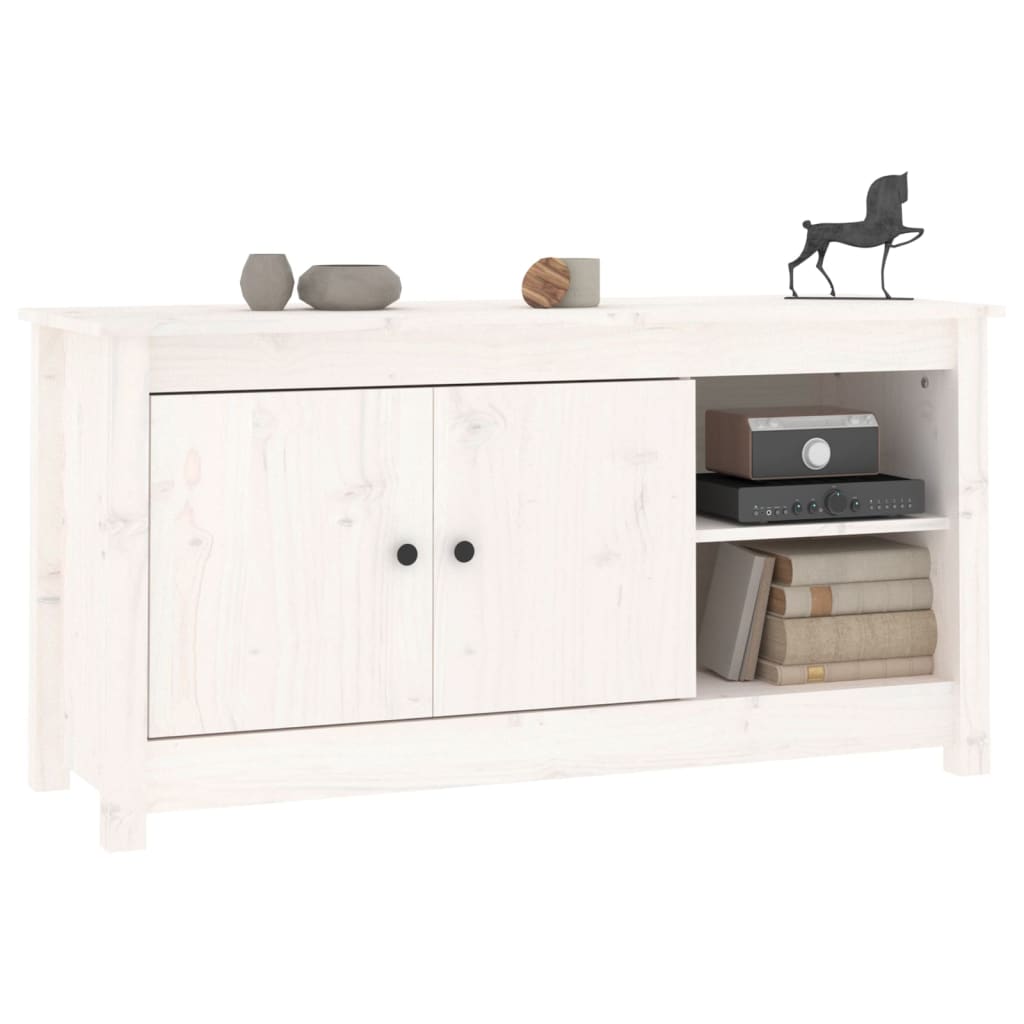 vidaXL TV Cabinet White 103x36.5x52 cm Solid Wood Pine