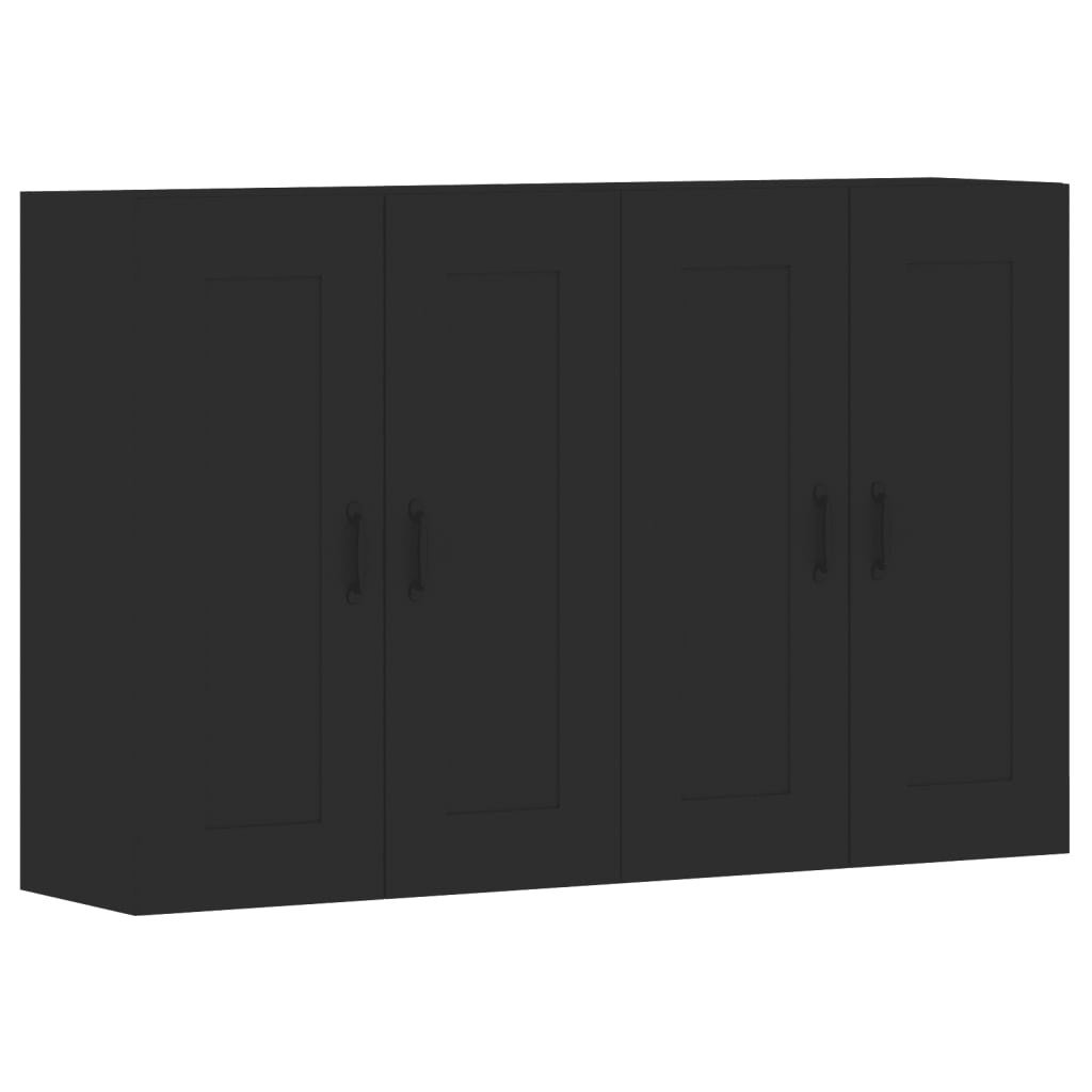 vidaXL Wall Mounted Cabinets 2 pcs Black Engineered Wood