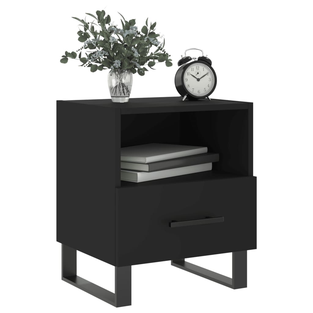 vidaXL Bedside Cabinets 2 pcs Black 40x35x47.5 cm Engineered Wood