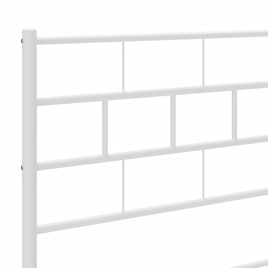 vidaXL Metal Bed Frame without Mattress with Footboard White 100x190 cm