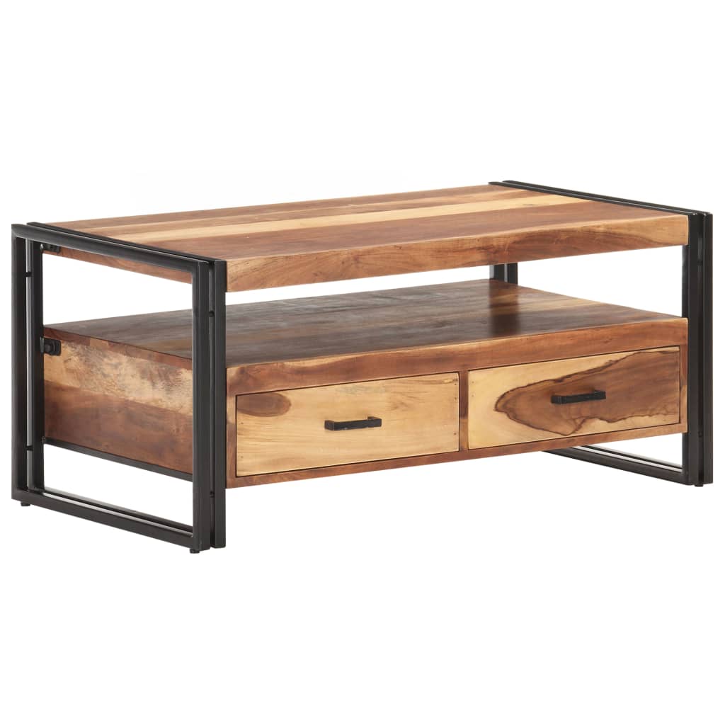 vidaXL Coffee Table 100x55x45cm Solid Acacia Wood