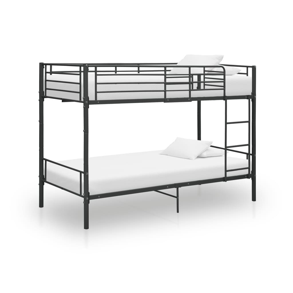 vidaXL Bunk Bed without Mattress Black Metal 90x200 cm