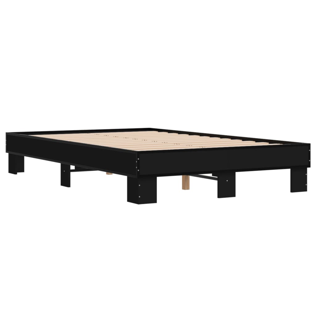 vidaXL Bed Frame without Mattress Black 140x200 cm