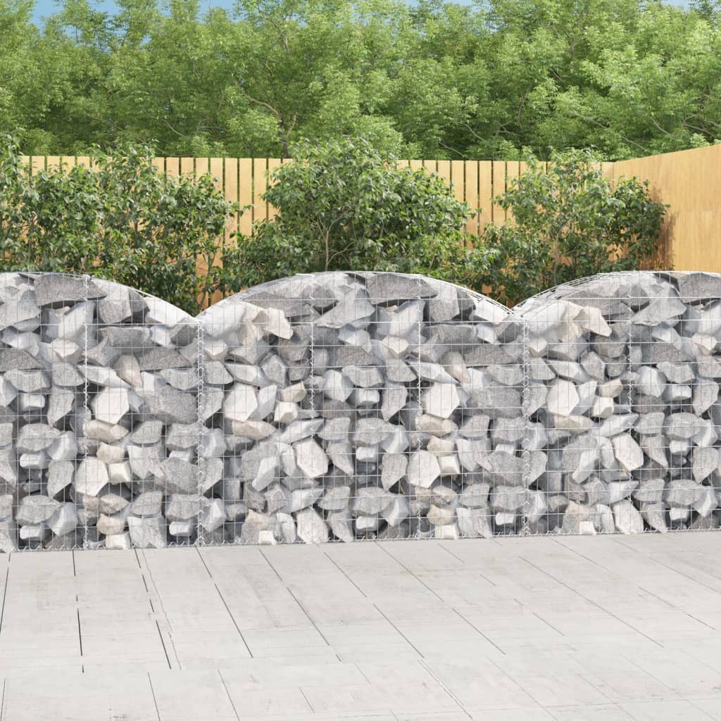 vidaXL Arched Gabion Basket 150x50x100/120 cm Galvanised Iron