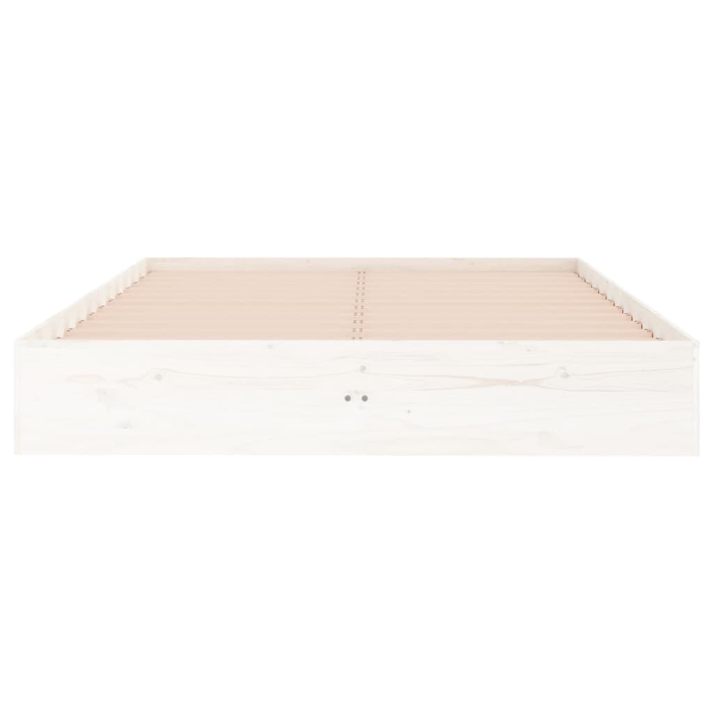 vidaXL Bed Frame without Mattress White Solid Wood 140x190 cm