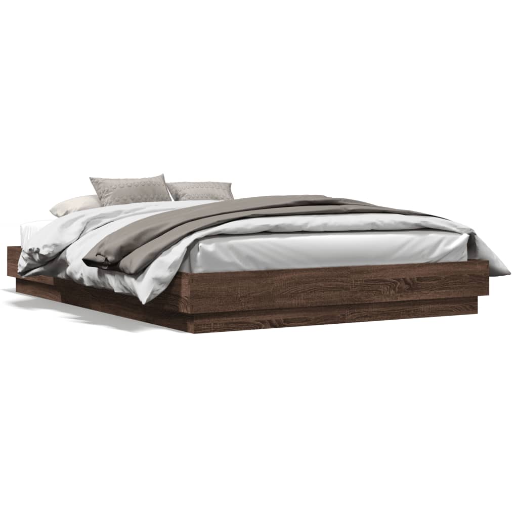 vidaXL Bed Frame without Mattress Brown Oak 120x200 cm