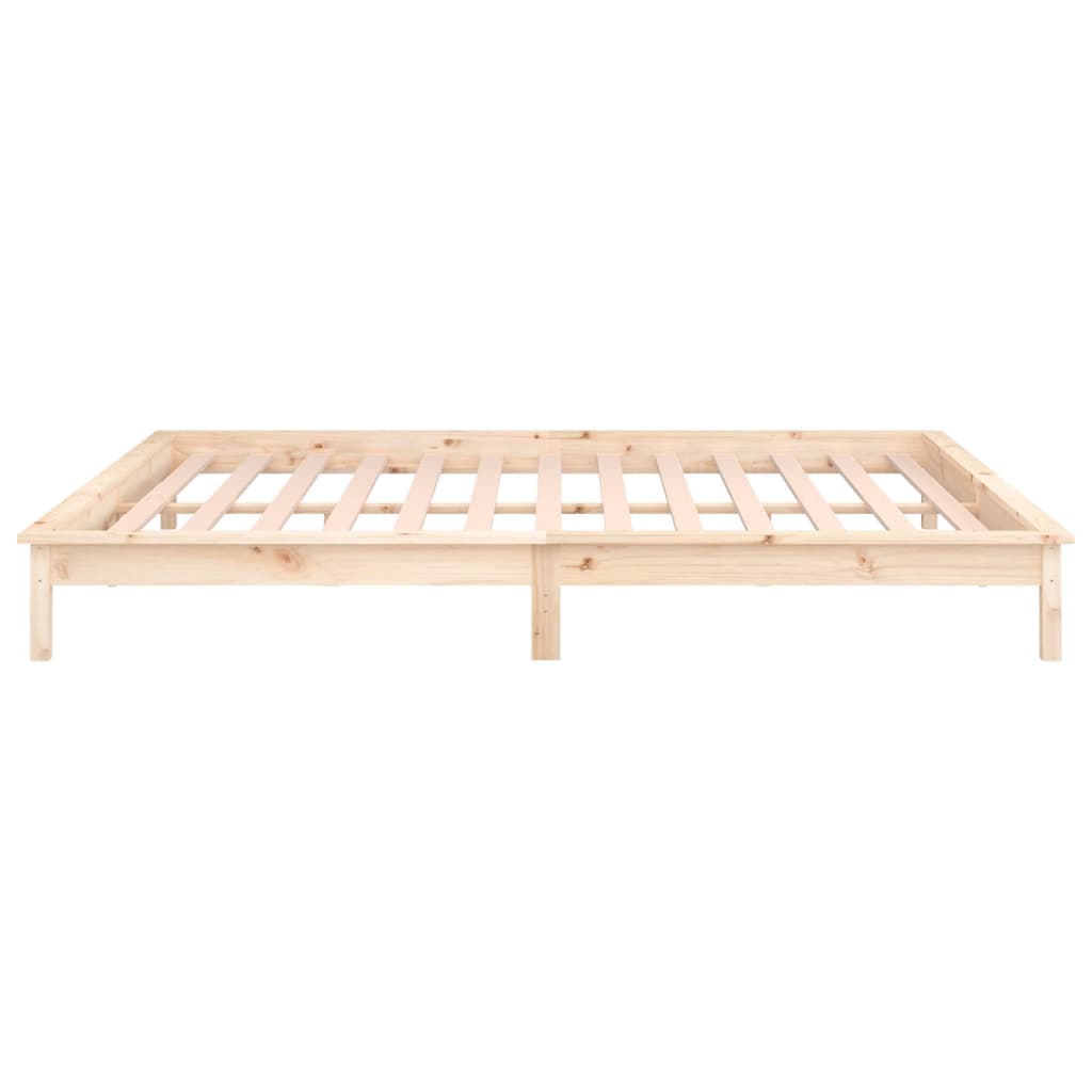 vidaXL LED Bed Frame without Mattress 140x190 cm Solid Wood