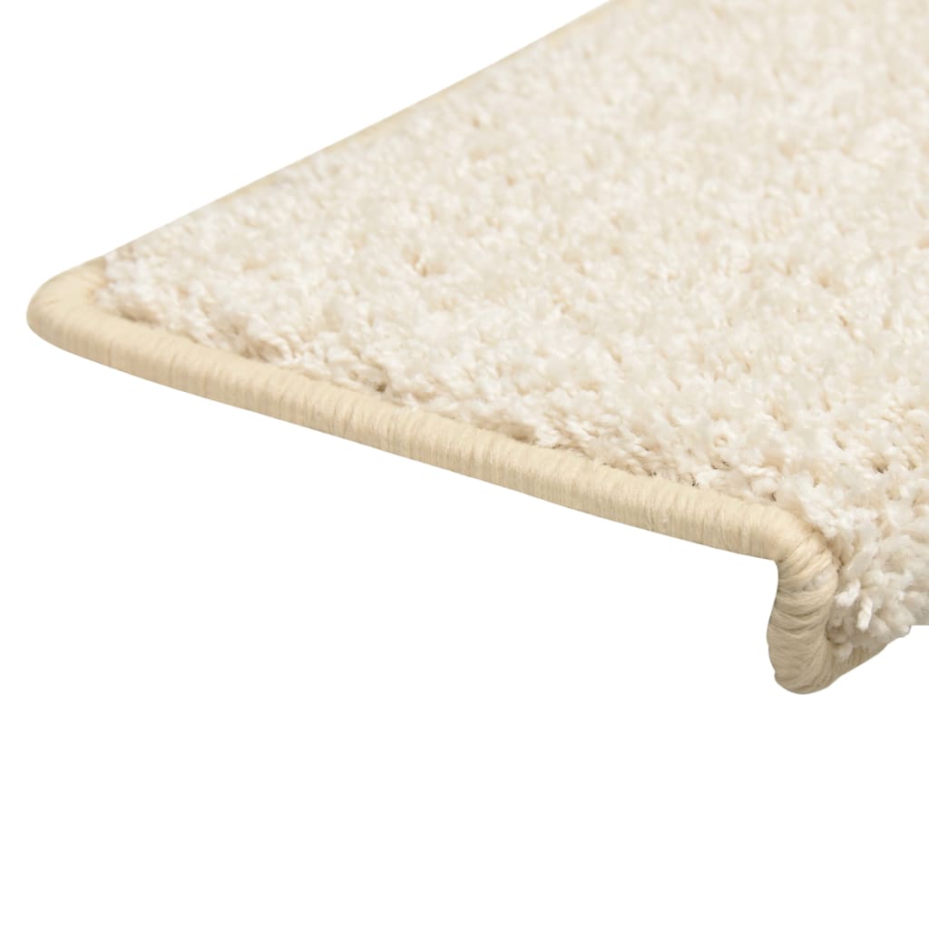 vidaXL Carpet Stair Treads 15 pcs 65x21x4 cm White