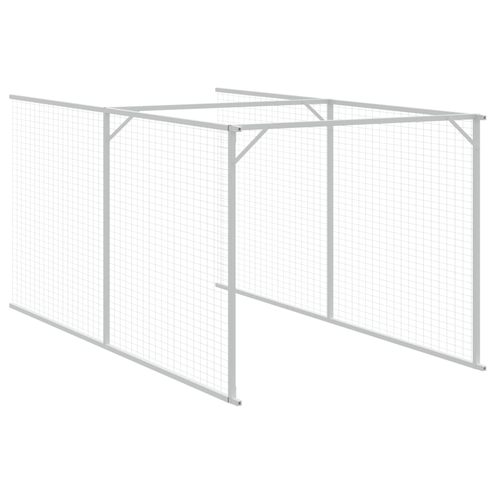 vidaXL Dog House with Run Anthracite 110x405x110 cm Galvanised Steel