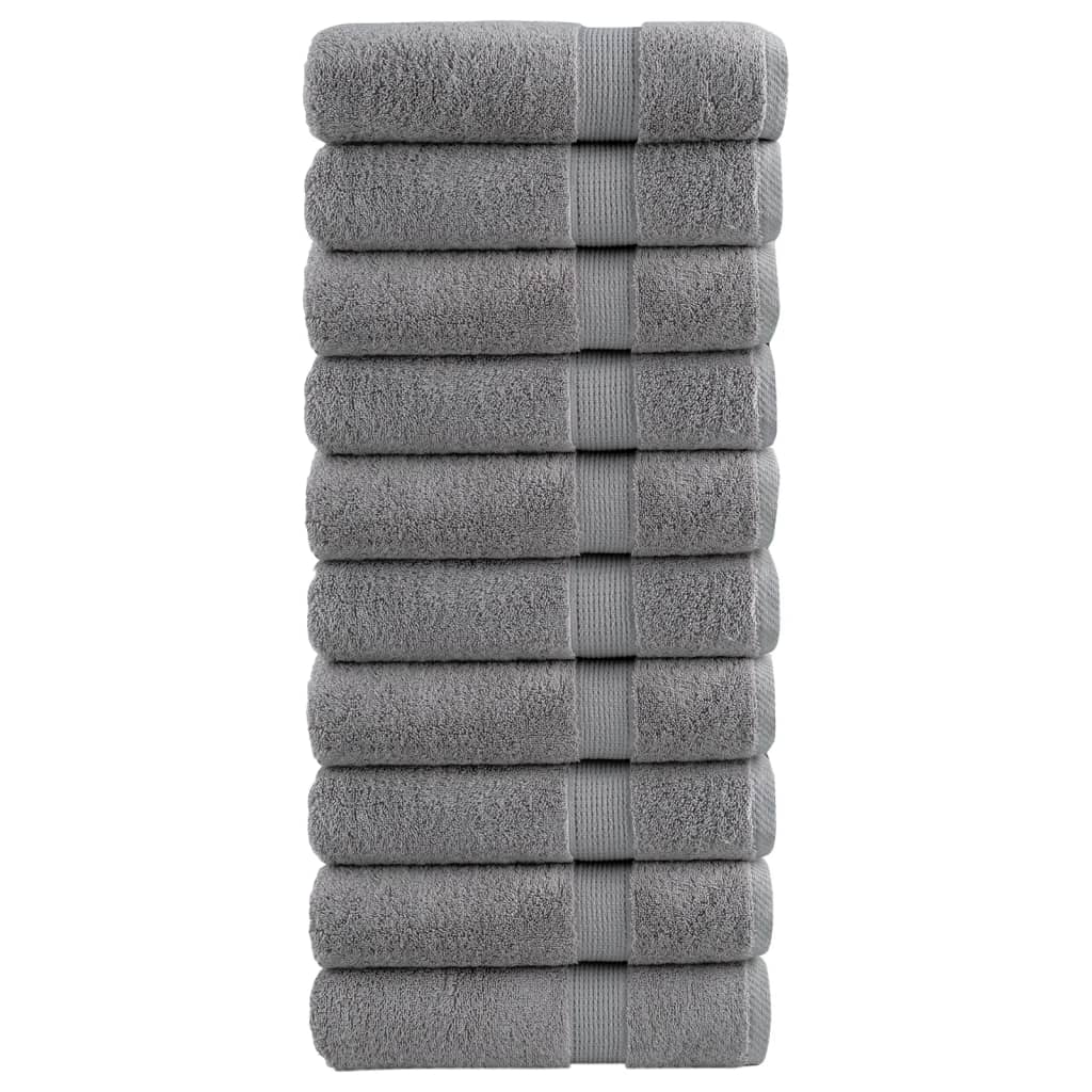 vidaXL Premium Bath Towels SOLUND 10pcs Grey 100x150cm 600gsm