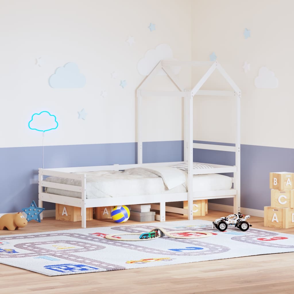 vidaXL Kids' Bed Roof White 98x70x176.5 cm Solid Wood Pine