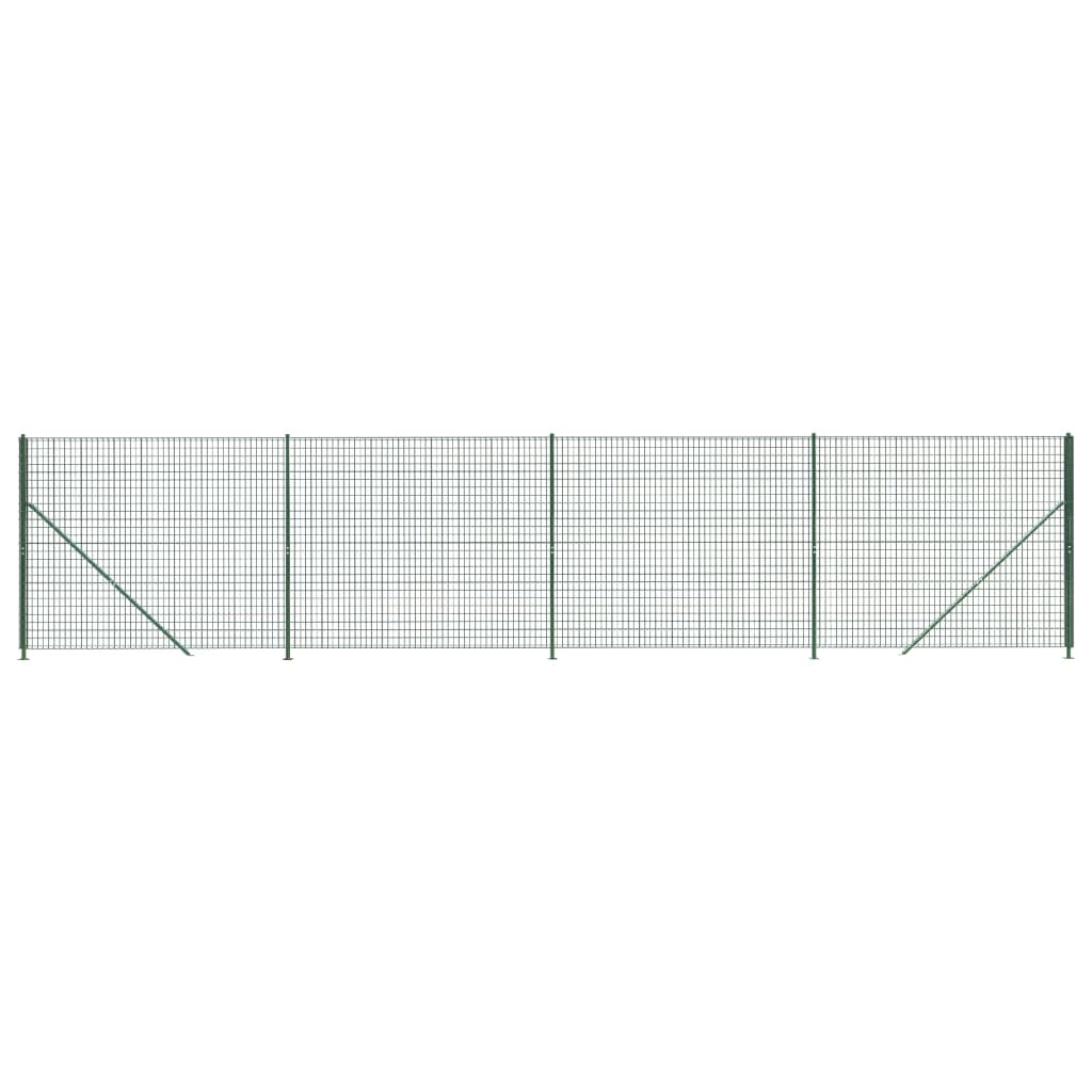 vidaXL Wire Mesh Fence with Flange Green 2x10 m