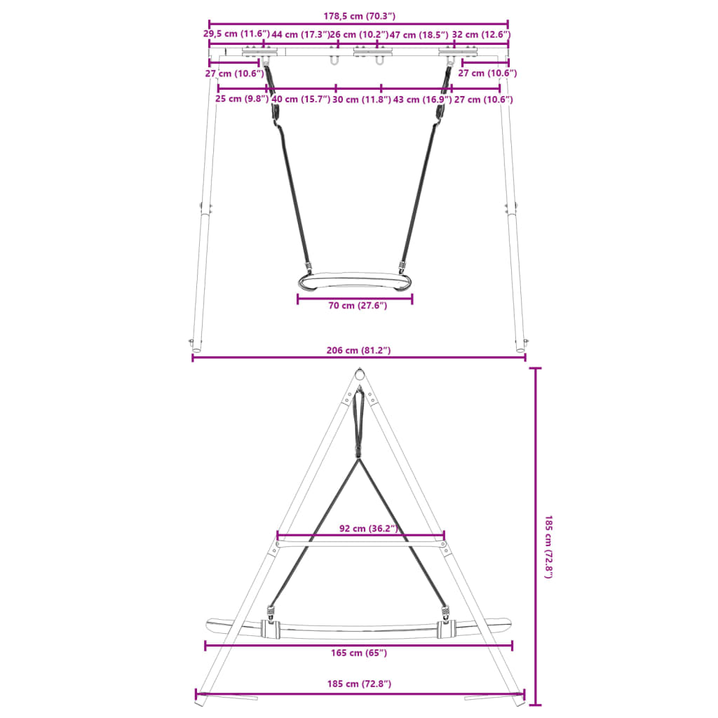 vidaXL Outdoor Swing Set with Nest Swing