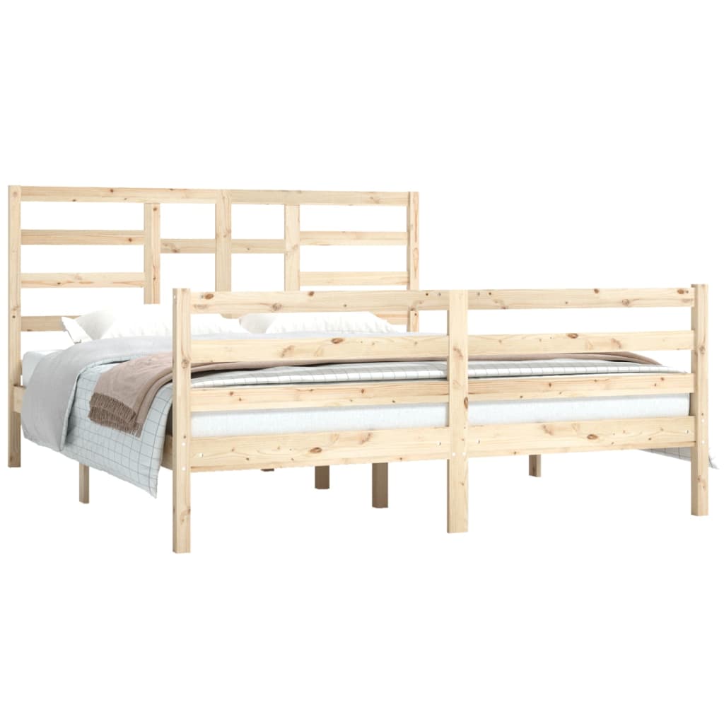 vidaXL Bed Frame without Mattress Solid Wood 160x200 cm