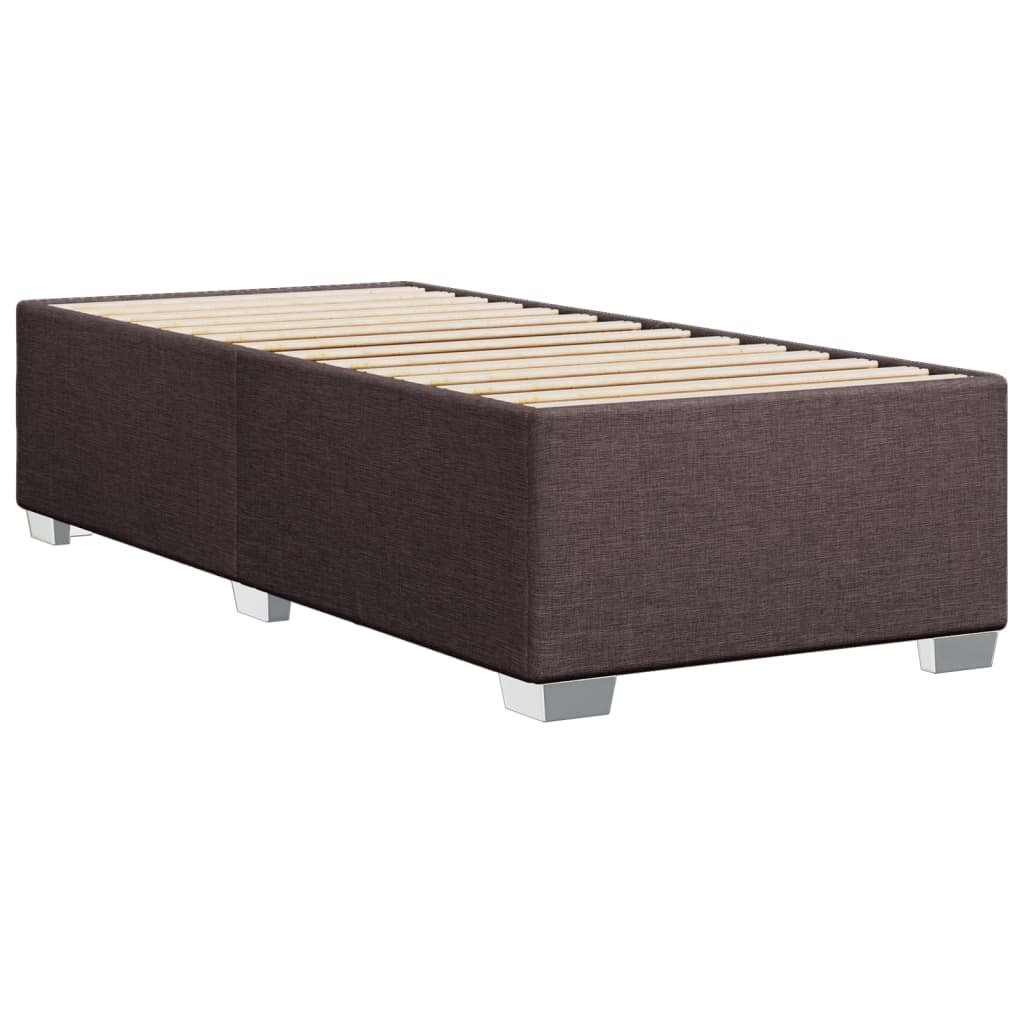 vidaXL Box Spring Bed with Mattress Dark Brown 100x200 cm Fabric