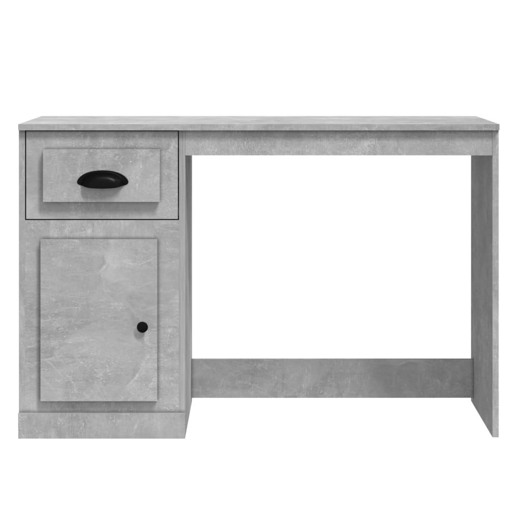 vidaXL Desk with Drawer Concrete Grey 115x50x75 cm Engineered Wood