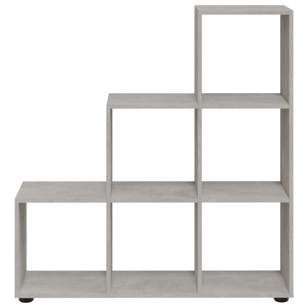 vidaXL Staircase Bookcase Concrete Grey 107 cm Engineered Wood