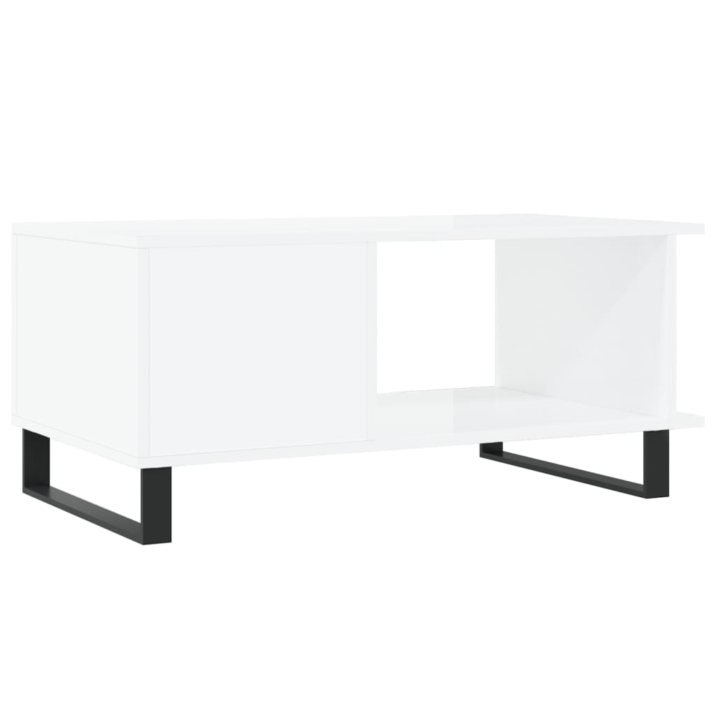 vidaXL Coffee Table High Gloss White 90x50x40 cm Engineered Wood