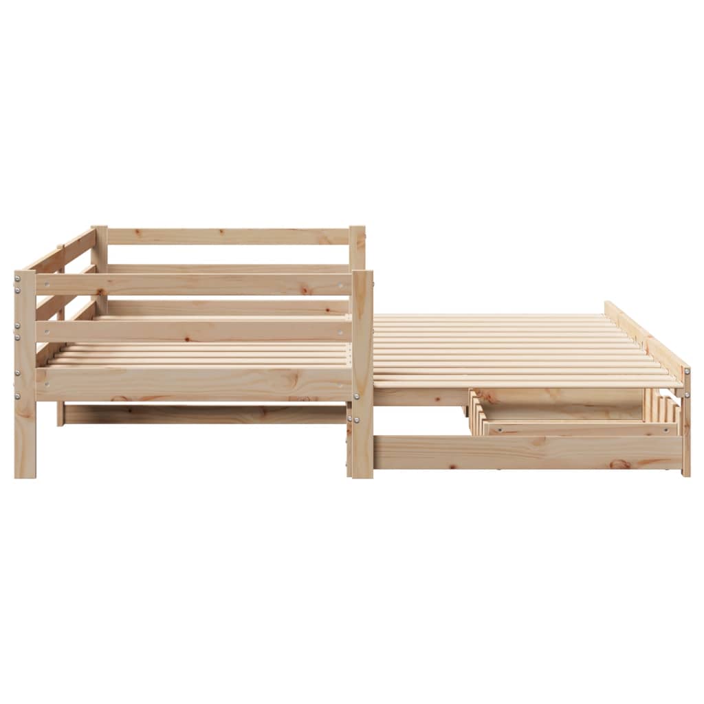 vidaXL Daybed with Trundle and Drawers without Mattress 80x200 cm