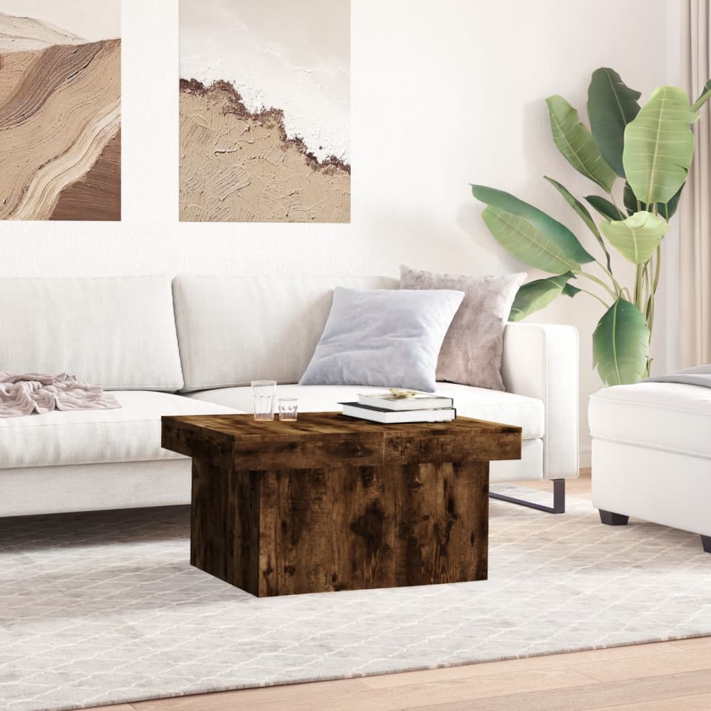 vidaXL Coffee Table Smoked Oak 80x55x40 cm Engineered Wood