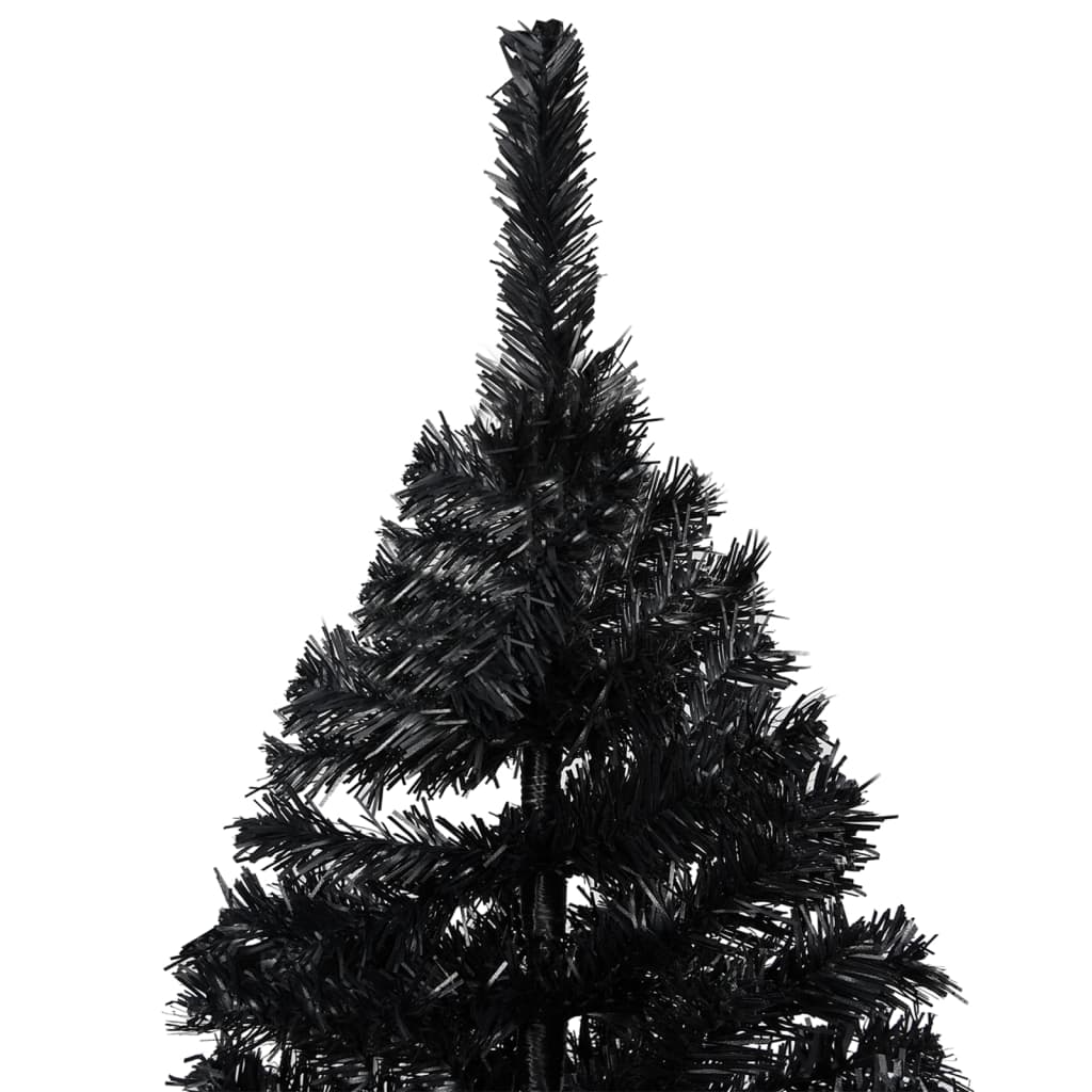 vidaXL Artificial Pre-lit Christmas Tree with Ball Set Black 240 cm PVC