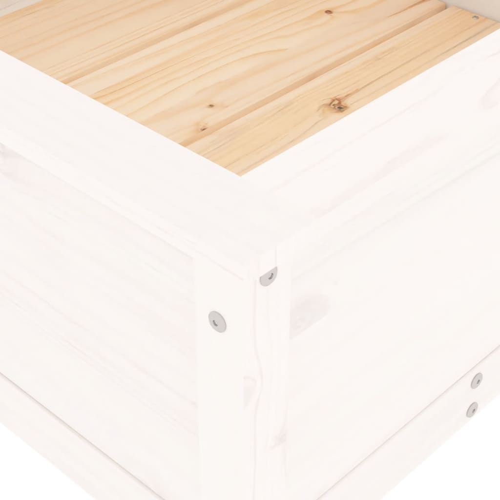 vidaXL Garden Planter White 82.5x82.5x39 cm Solid Wood Pine