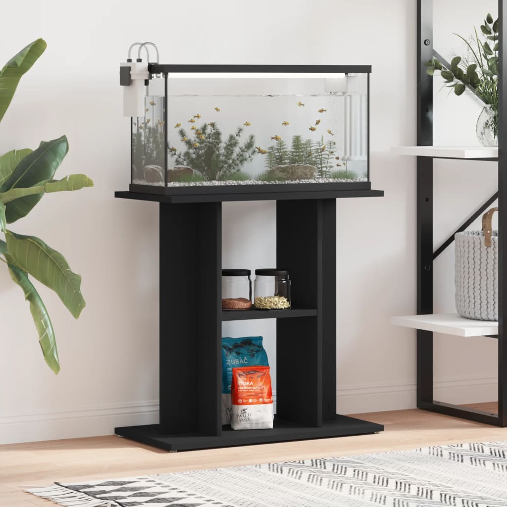 vidaXL Aquarium Stand Black 60x30x60 cm Engineered Wood