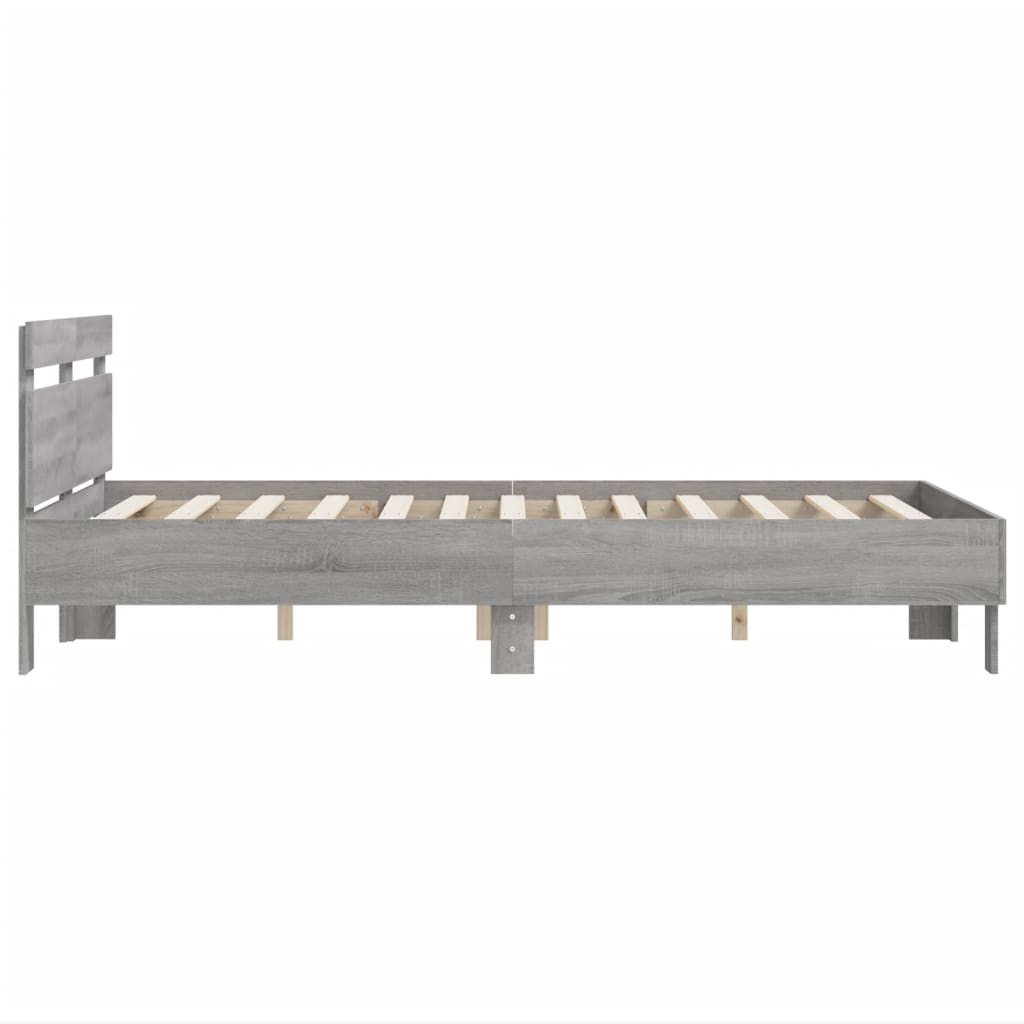 vidaXL Bed Frame without Mattress Grey Sonoma 120x200 cm