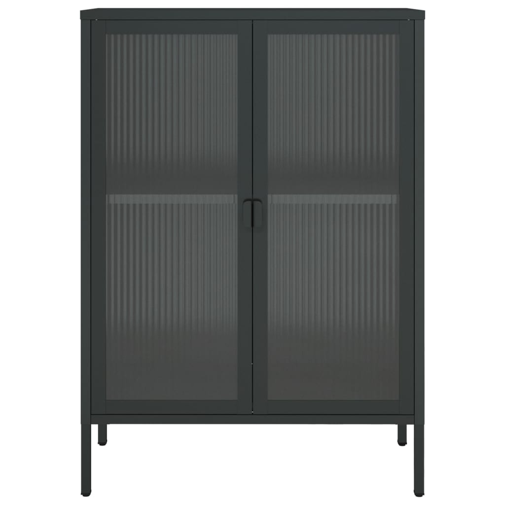 vidaXL Sideboard Black 75x35x105 cm Glass and Steel