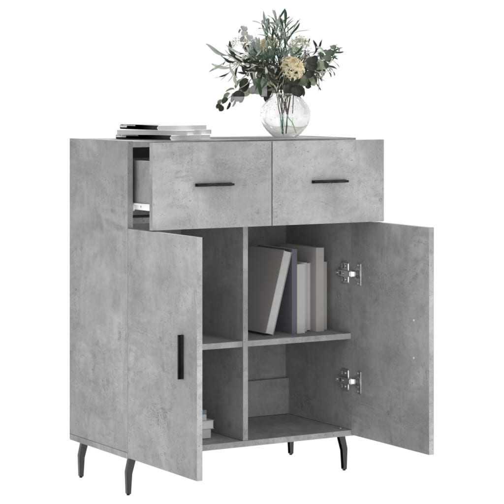 vidaXL Sideboard Concrete Grey 69.5x34x90 cm Engineered Wood