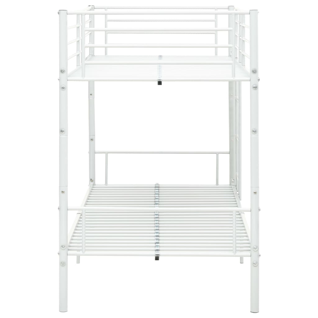 vidaXL Bunk Bed without Mattress White Metal 90x200 cm