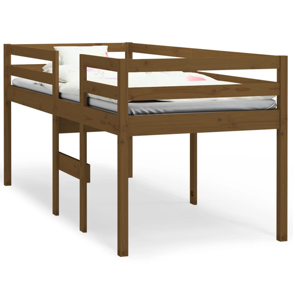 vidaXL High Sleeper Bed without Mattress Honey Brown 80x200 cm