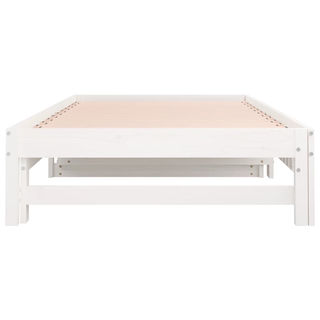 vidaXL Pull-out Day Bed without Mattress White 2x(90x200) cm