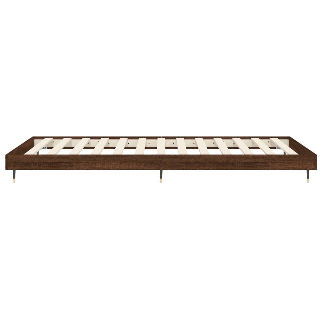 vidaXL Bed Frame without Mattress Brown Oak 100x200 cm Engineered Wood