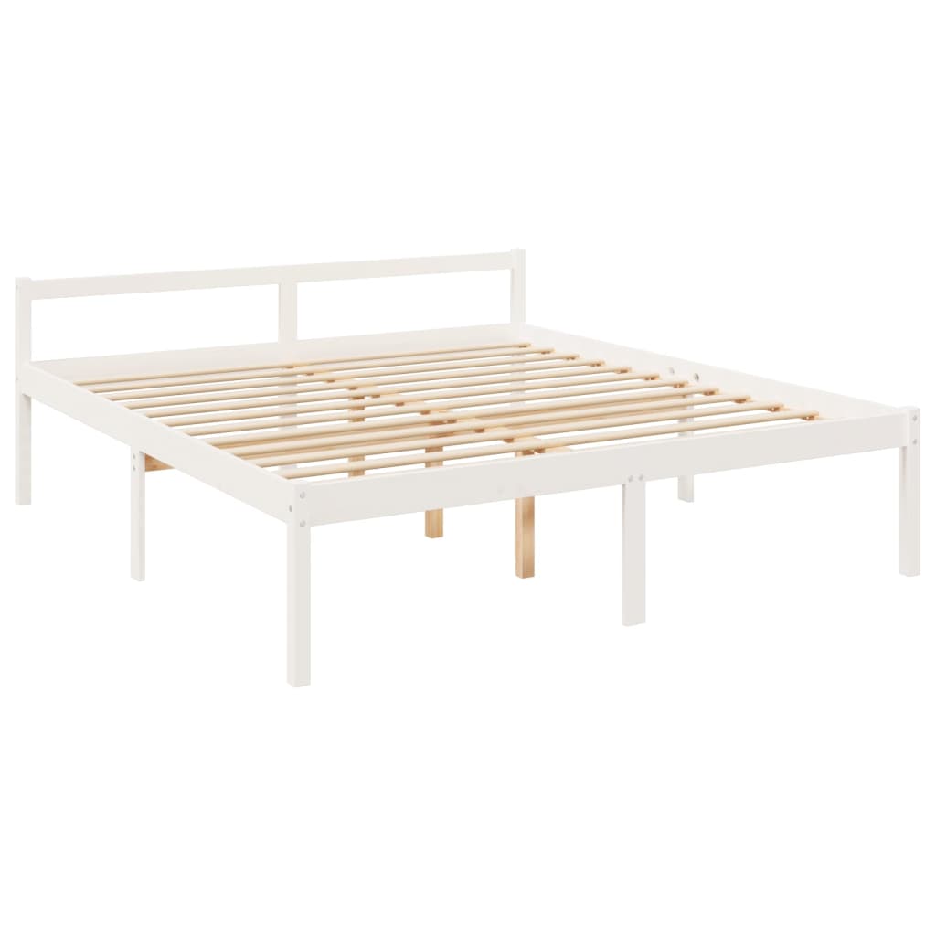 vidaXL Senior Bed without Mattress White 200x200 cm Solid Wood Pine