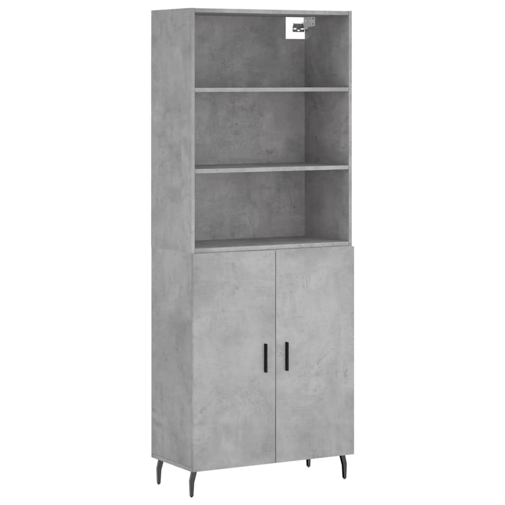 vidaXL Highboard Concrete Grey 69.5x34x180 cm Engineered Wood