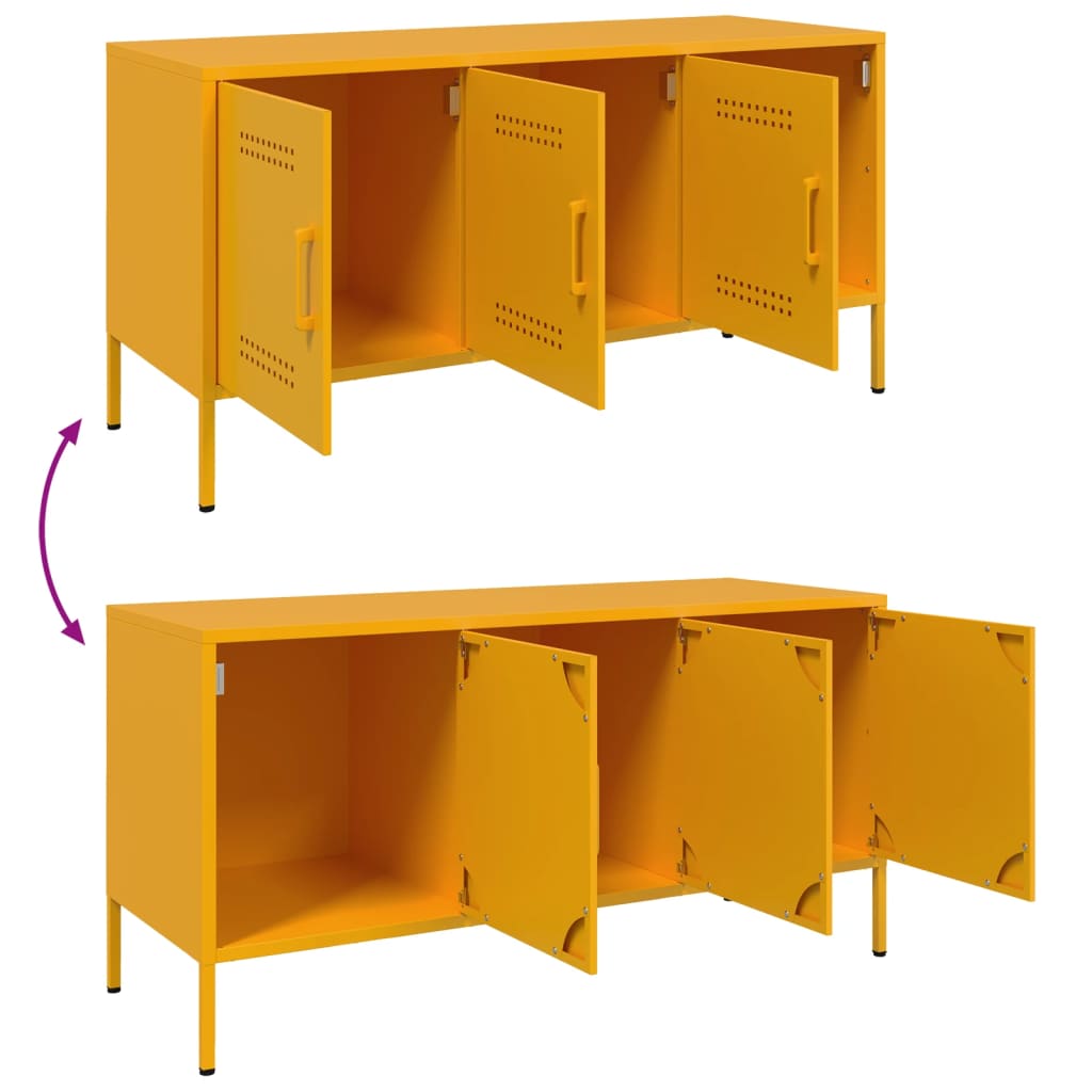 vidaXL TV Cabinet Mustard Yellow 100.5x39x50.5 cm Steel