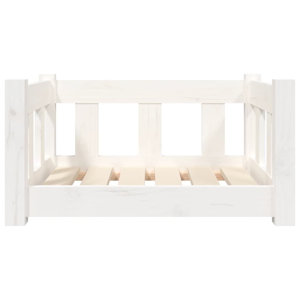 vidaXL Dog Bed White 55.5x45.5x28 cm Solid Wood Pine