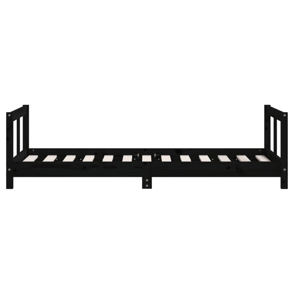 vidaXL Kids Bed Frame Black 80x160 cm Solid Wood Pine