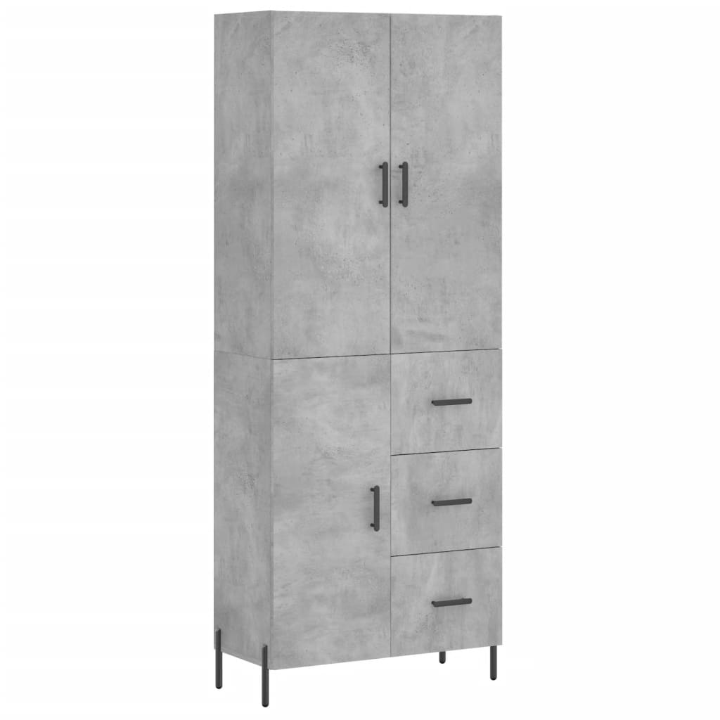 vidaXL Highboard Concrete Grey 69.5x34x180 cm Engineered Wood